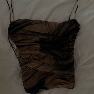 Zara Black and Brown Camisole Top